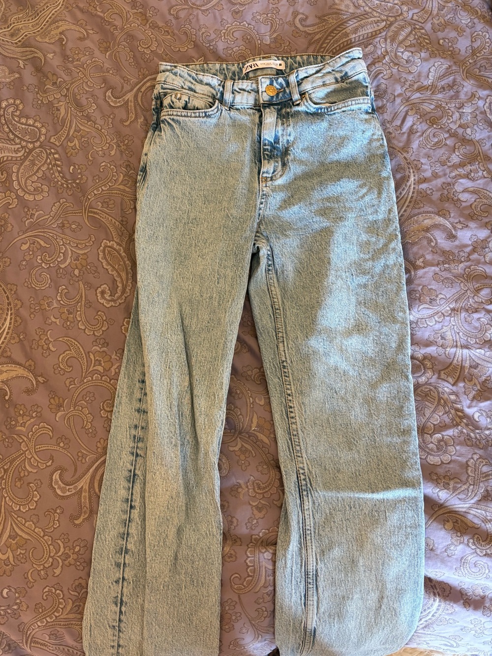 Zara Light Blue Straight Leg Jeans